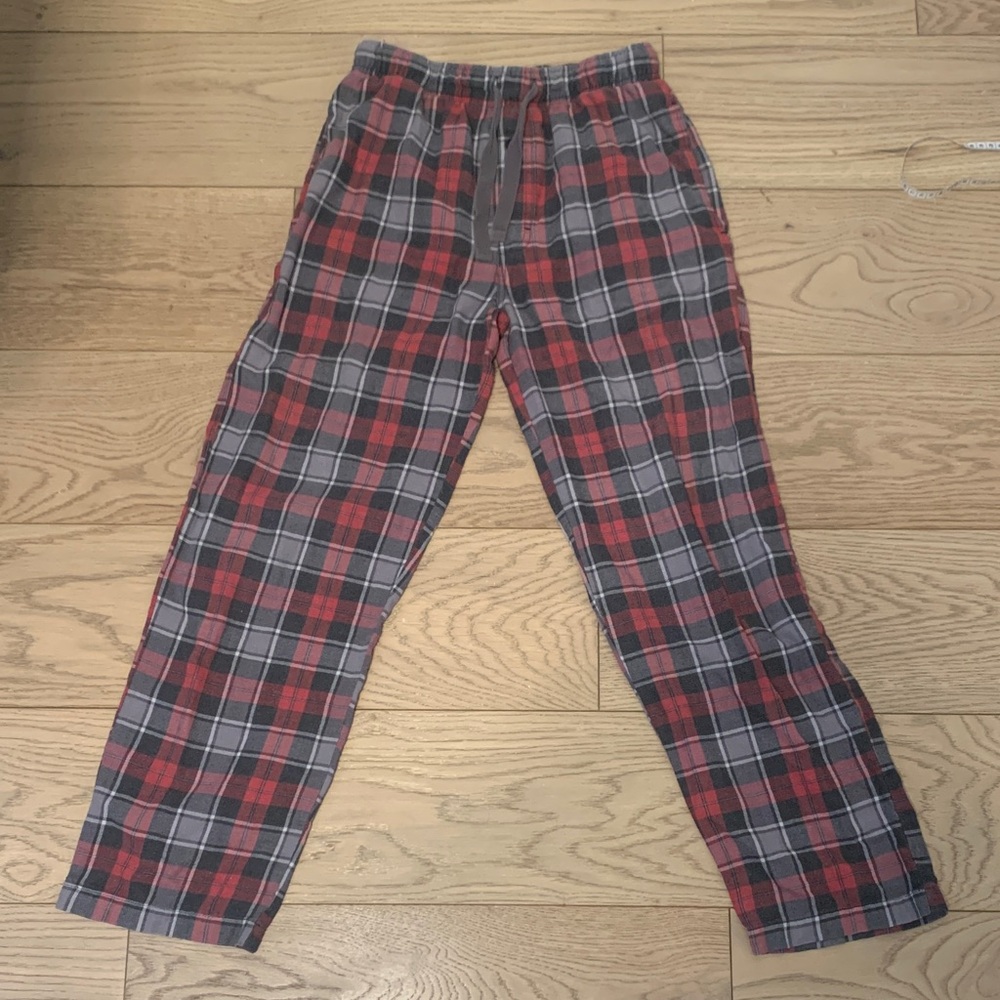 Fruit of the Loom Men's Plaid Sweatpants - Red and Gray